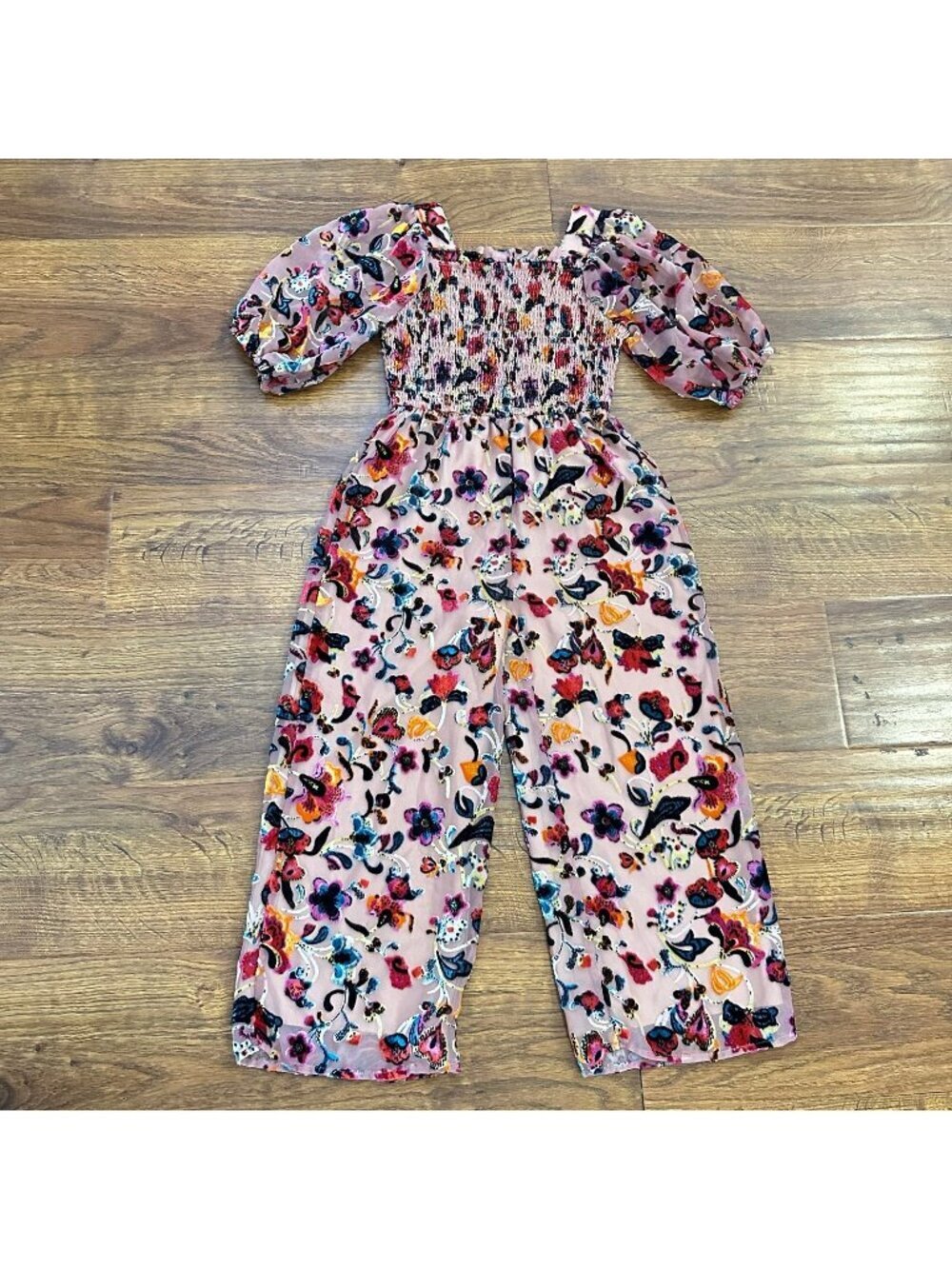 Ivy city co girls velvet burnout jumpsuit